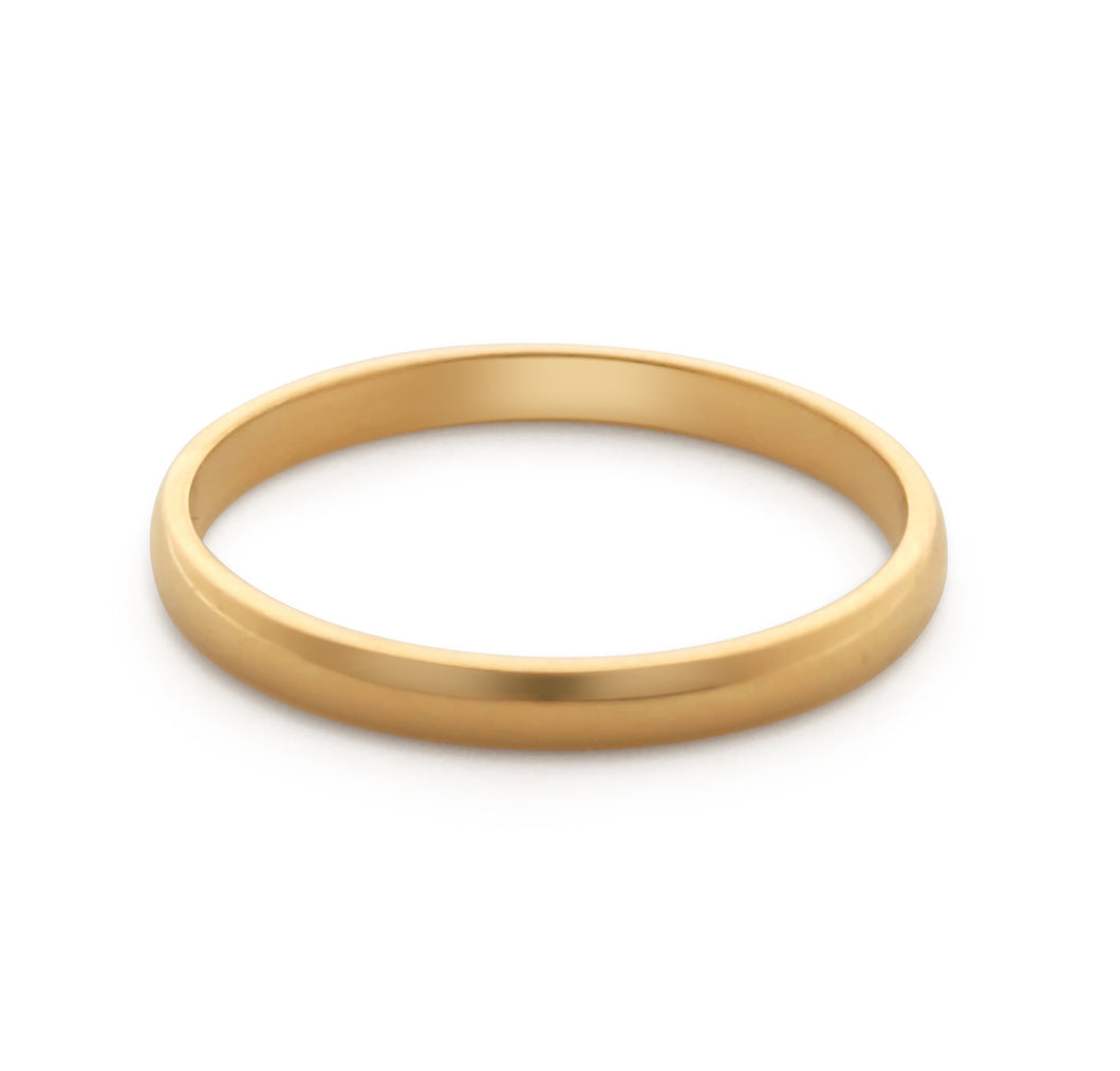 14k Solid Yellow Gold 2mm Wedding Band Ring