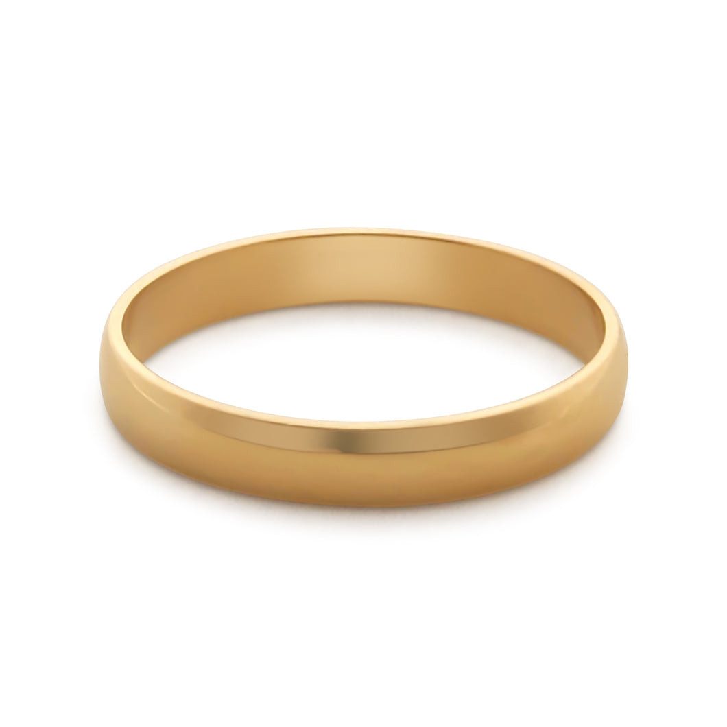 14k Solid Yellow Gold 3mm Wedding Band Ring