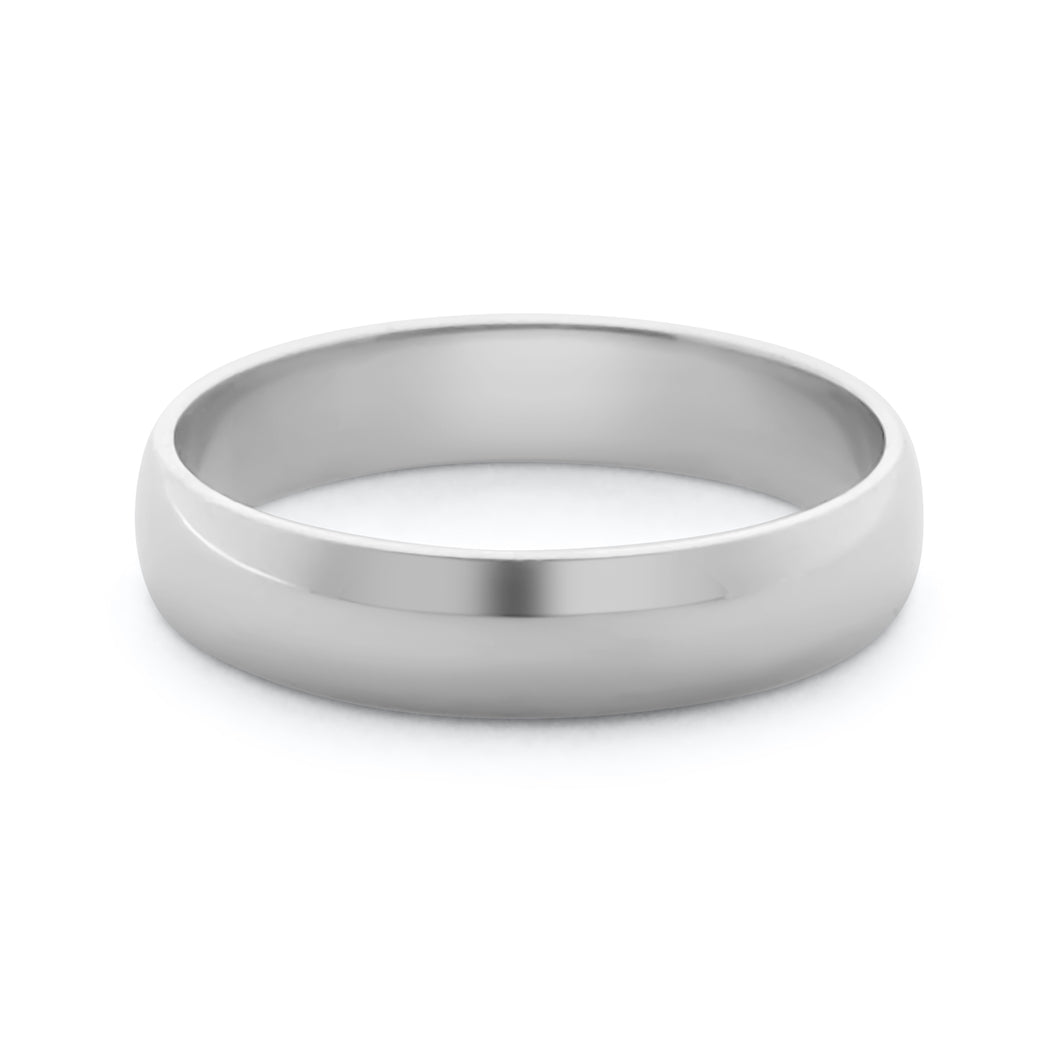 14k Solid White Gold 4mm Wedding Band Ring