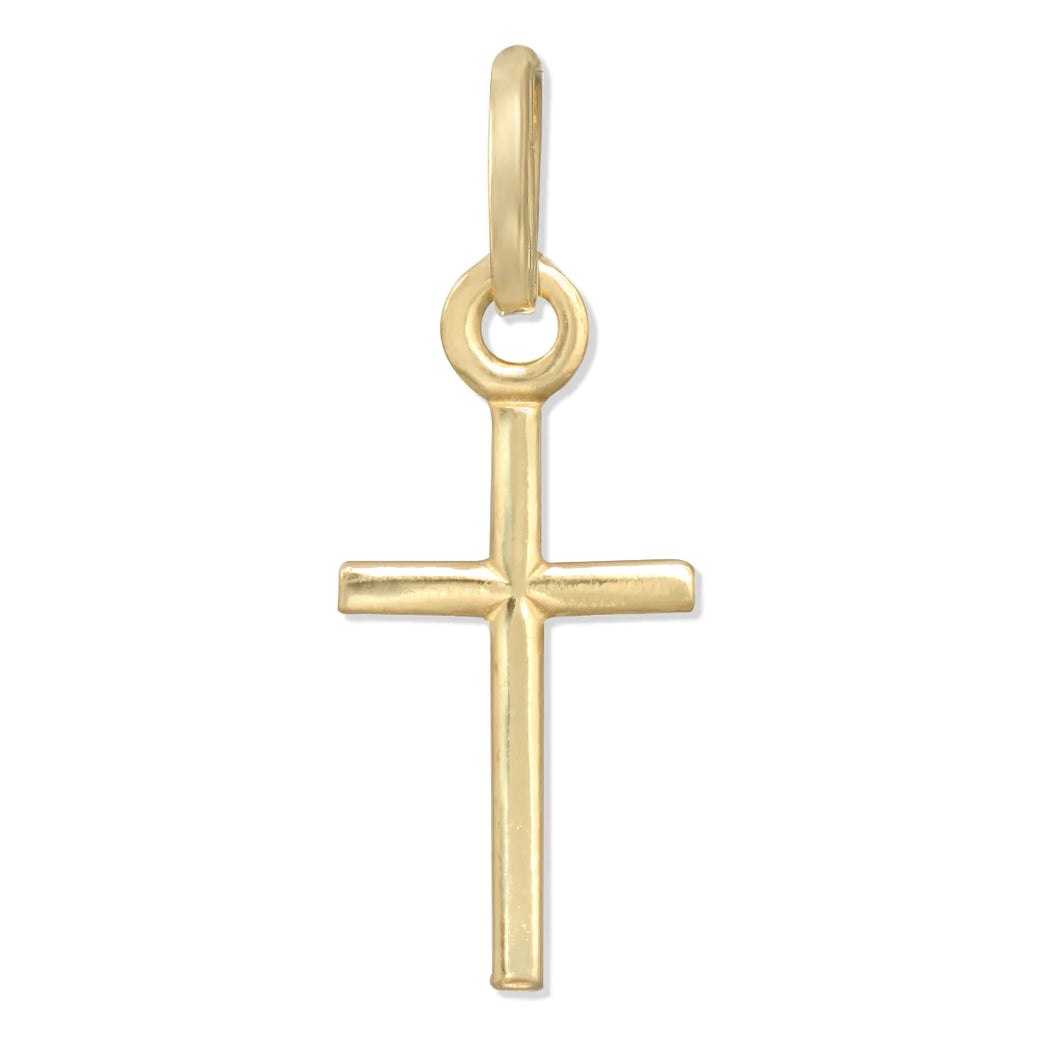 14k Solid Yellow Gold Cross Pendant