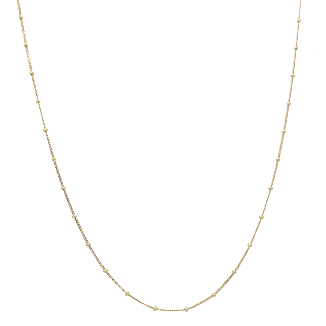 14k Solid Yellow Gold Forged Bead Chain