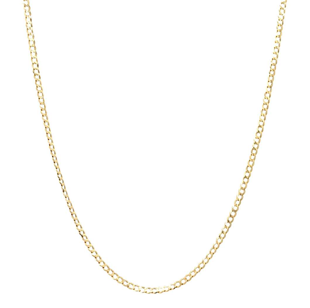 14k Solid Yellow Gold 3.2mm Cuban Chain